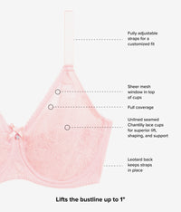 Retro Chic Full Figure Underwire Bra: Apricot Blush