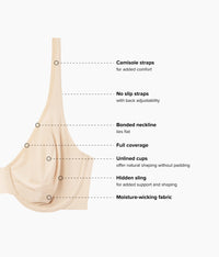 Comfortable Cool Underwire Bra: Sand
