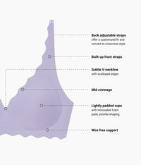 b.wow'd Wire Free Bra: Lavender Gray