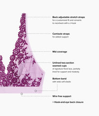 Embrace Lace® Wire Free Bralette: Lavender Sage/Dark Purple