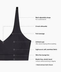 Easy Like Sunday™ Wire Free Bra: Black