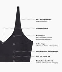 Easy Like Sunday™ Wire Free Bra: Black